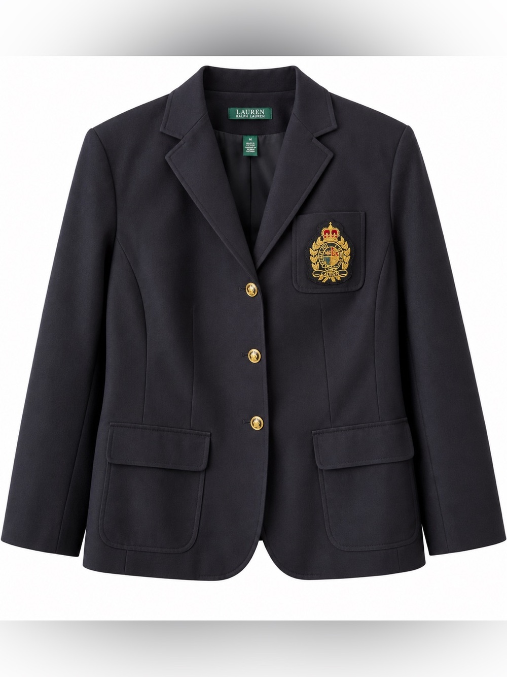 Lauren Ralph Lauren Navy Blazer with Gold Crest Patch